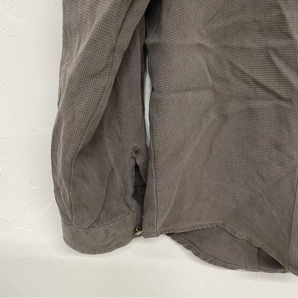 Cypress Grove Brown Silk Pearl Snap Lagenlook Blouse Womens S Long Sleeve Artsy - Picture 4 of 8